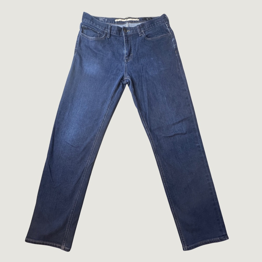 Banana Republic Jeans Mens 35x34 (34x32) Straight Dark Wash Blue Stretch Denim